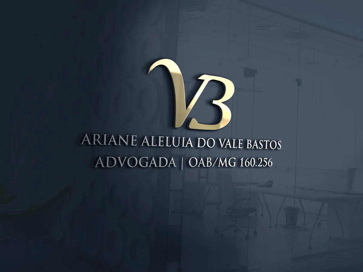 Monograma AV dourado de advogada aplicado em vidro